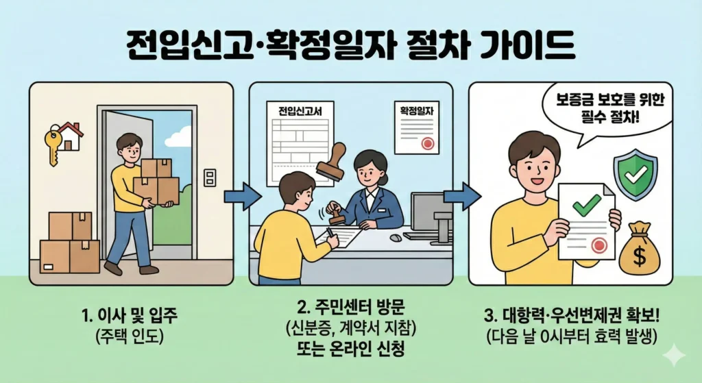 전입신고·확정일자 절차 이미지