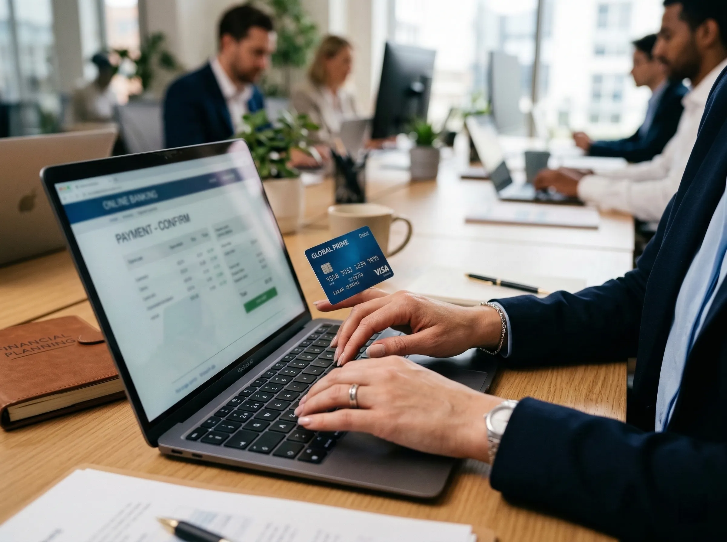 노트북으로 홈택스 사업용 신용카드 등록을 진행하는 모습