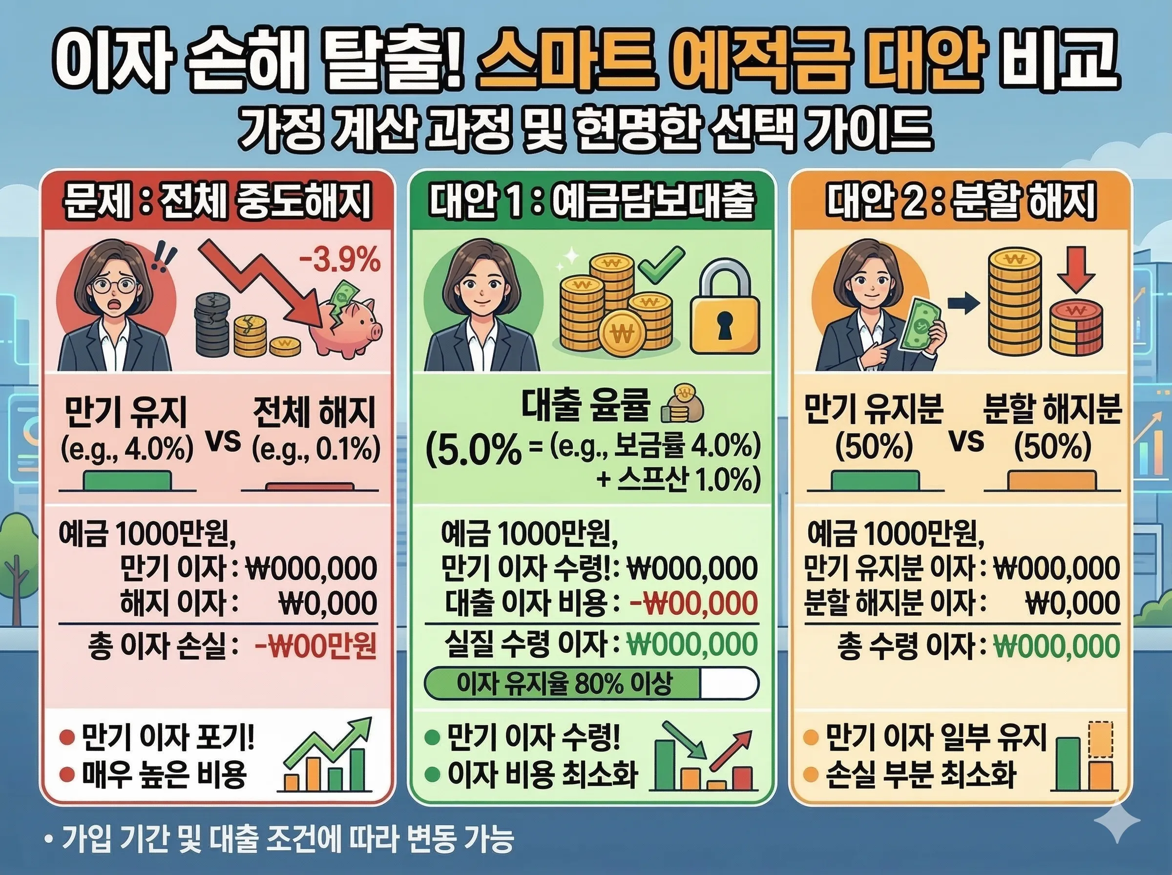 중도해지 이자 손해를 막기 위한 예금담보대출 및 분할 해지 대안