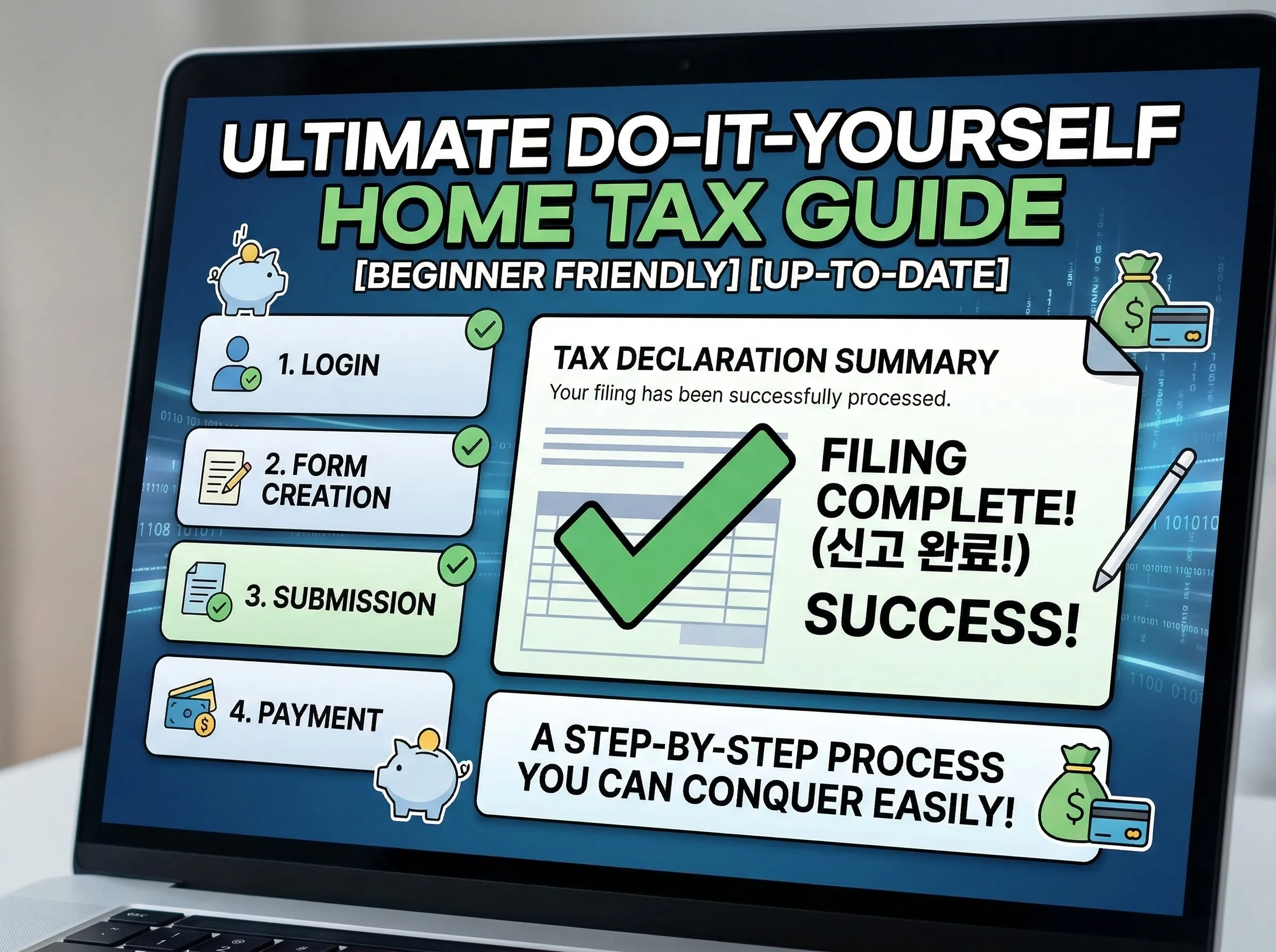 단계별 홈택스 세금 신고 작성 화면