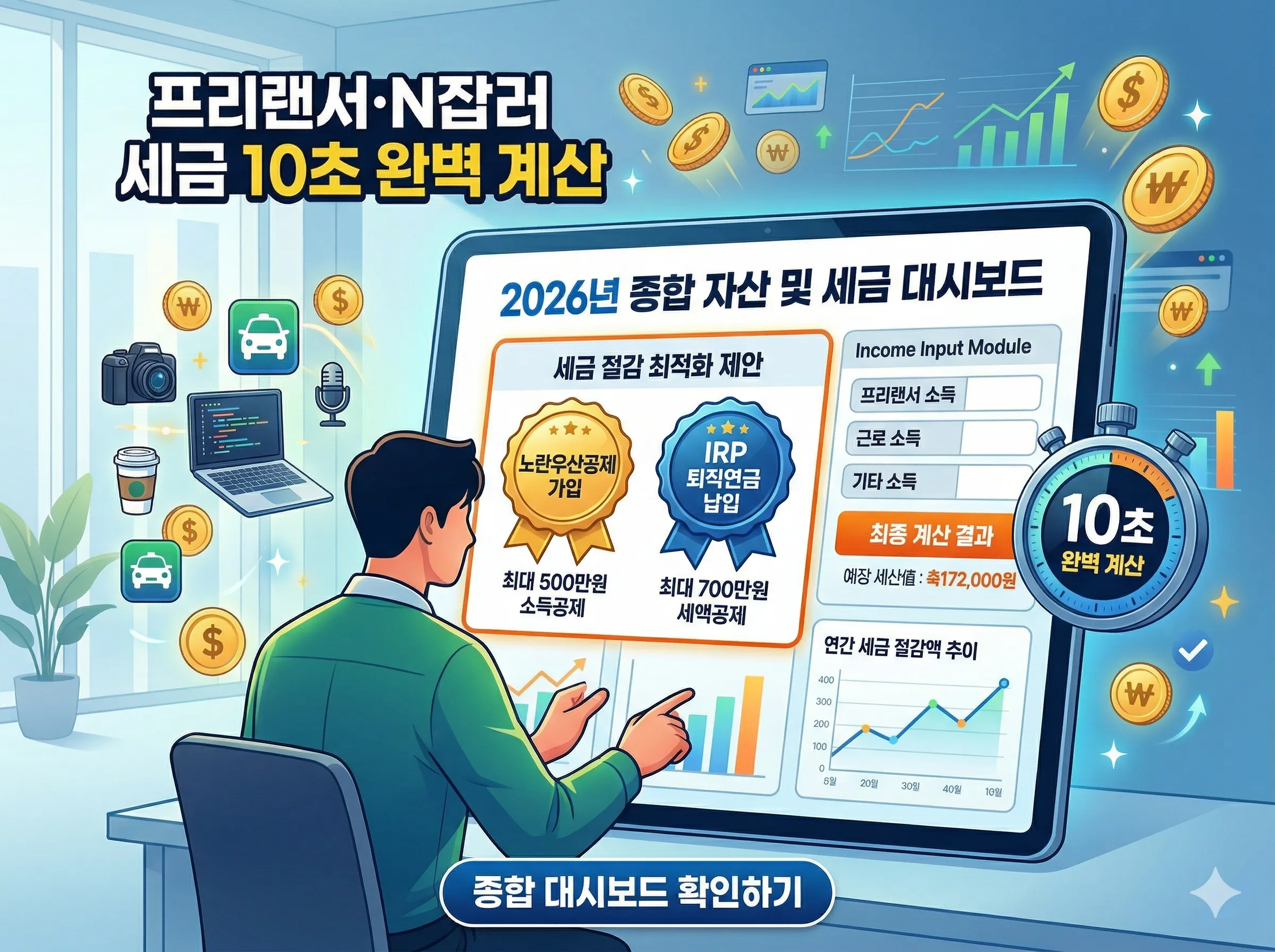 종합소득세 공제 최적화 알림 및 절세 대시보드 화면