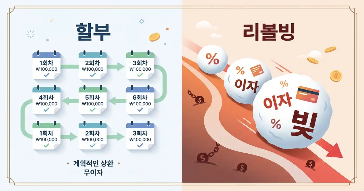 revolving-installment-comparison 리볼빙 무이자 할부 차이점