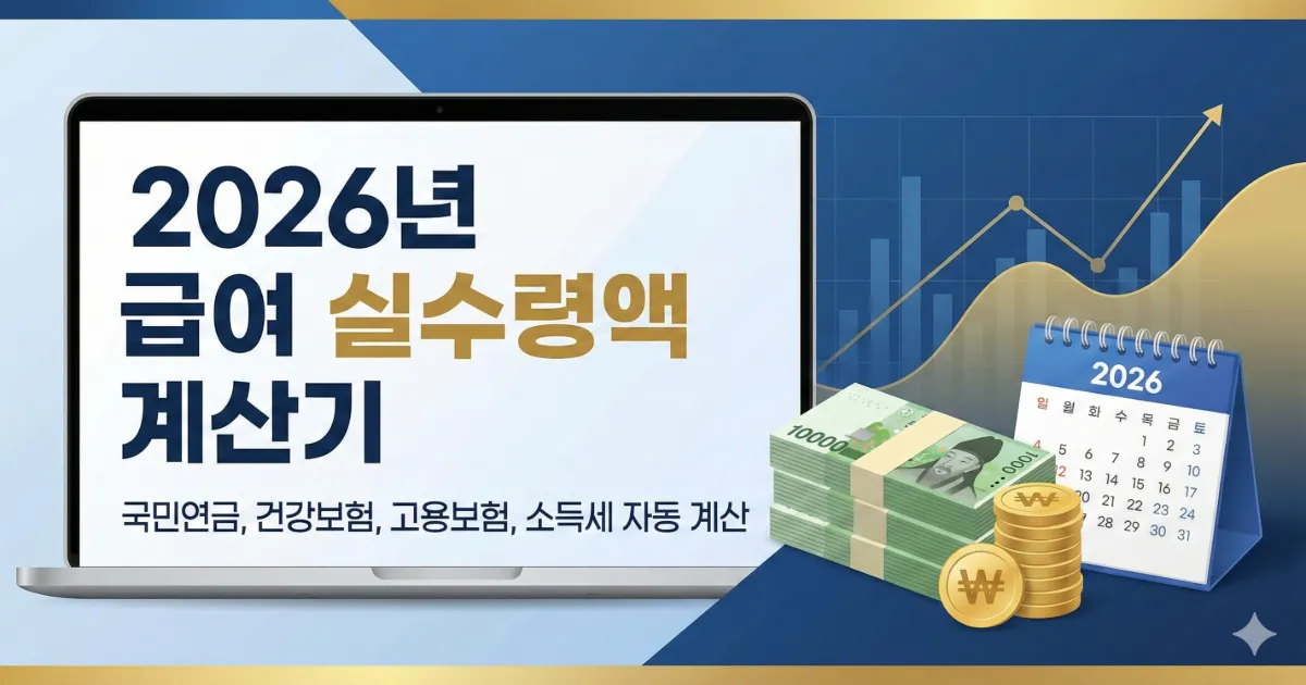 2026년 급여 실수령액 계산기와 계산기 이미지