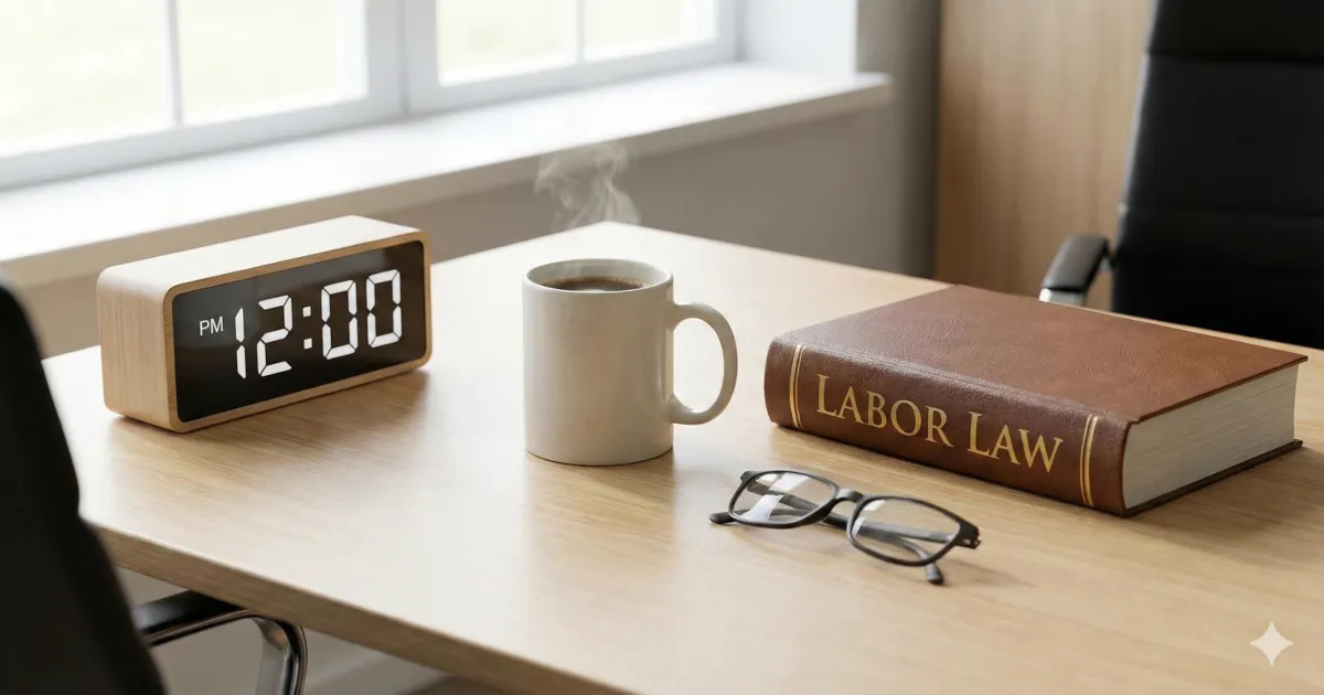 근로기준법상 휴게시간 규정과 시계 이미지
