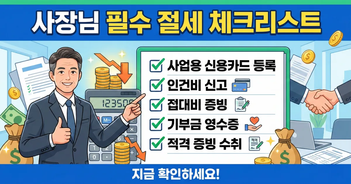 사장님 필수 절세 체크리스트 메인 이미지