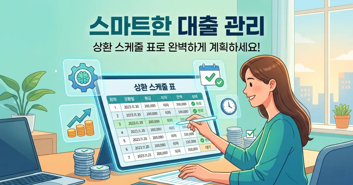 대출 상환 스케줄 표 만들기 메인 이미지
