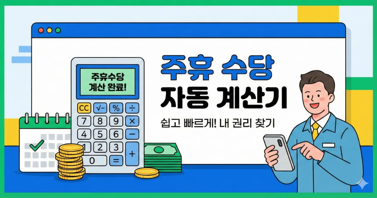 주휴수당 자동 계산기 및 급여 계산 앱 이미지