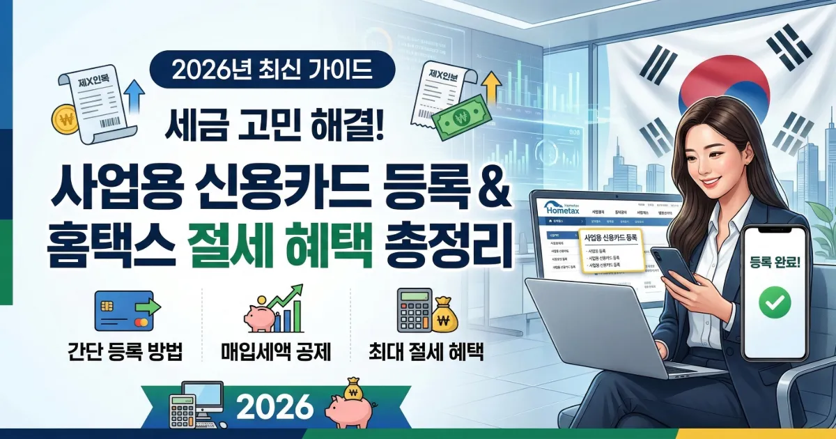 사업용 신용카드 등록 홈택스 연동 화면