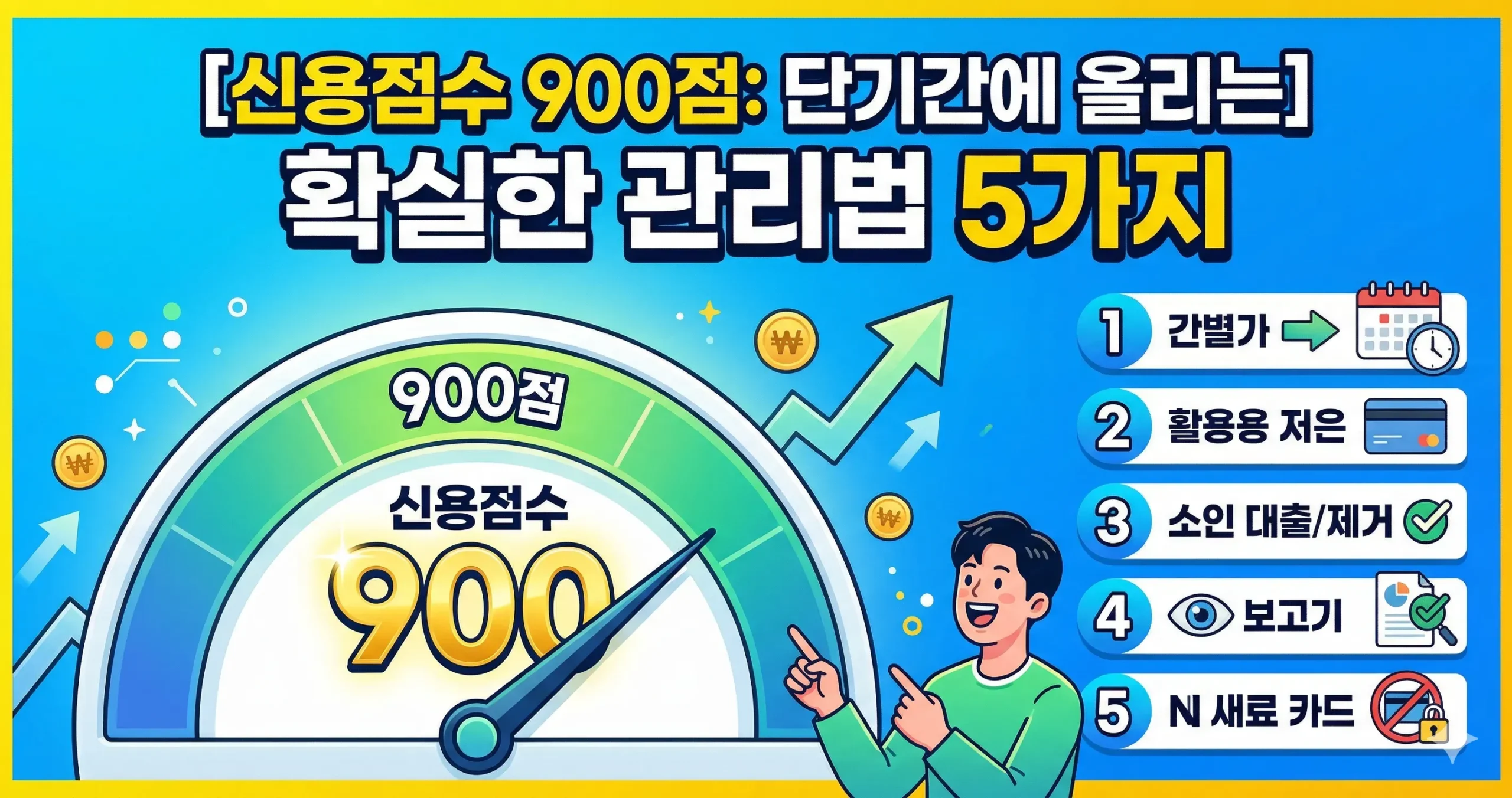 신용점수 900점 달성을 위한 관리법 안내 이미지