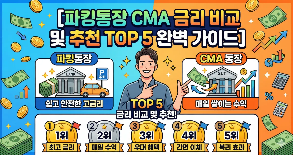 파킹통장 CMA 금리 비교 및 추천 상품 안내 이미지