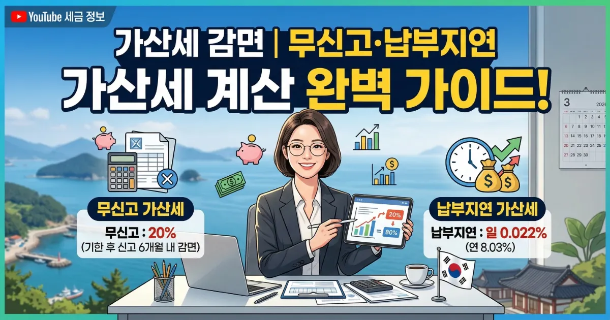 가산세 계산기 및 감면율 그래프 이미지