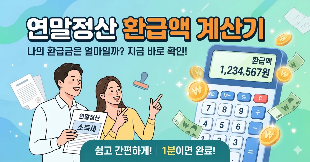 연말정산 환급액 계산기 소득정보 및 공제항목 입력 화면
