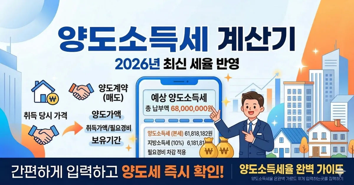 스마트 양도소득세 계산기 메인 화면
