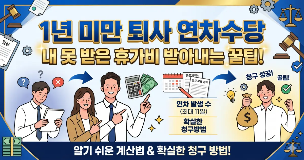1년 미만 퇴사 연차수당 - 달력과 계산기를 보며 퇴사 후 받을 휴가비를 정산하는 직장인