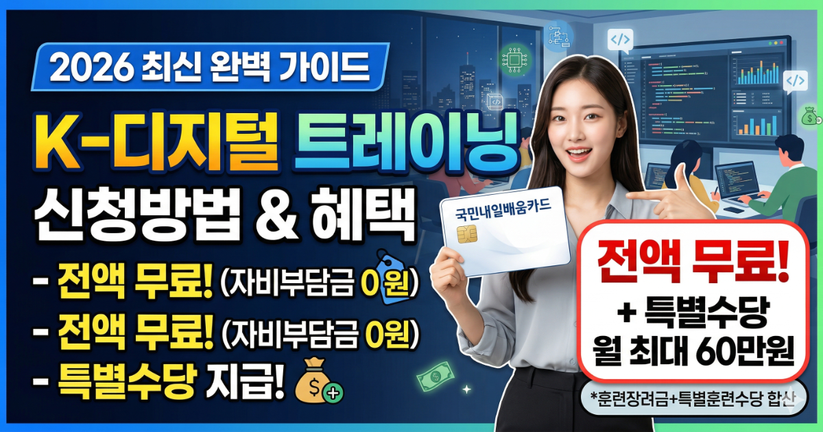 K-디지털 트레이닝 특별 훈련수당 혜택 요약