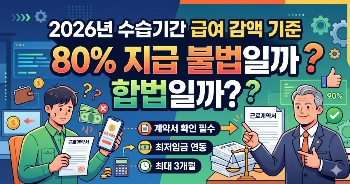 2026년 수습기간 급여 감액 기준 완벽 가이드 메인 이미지