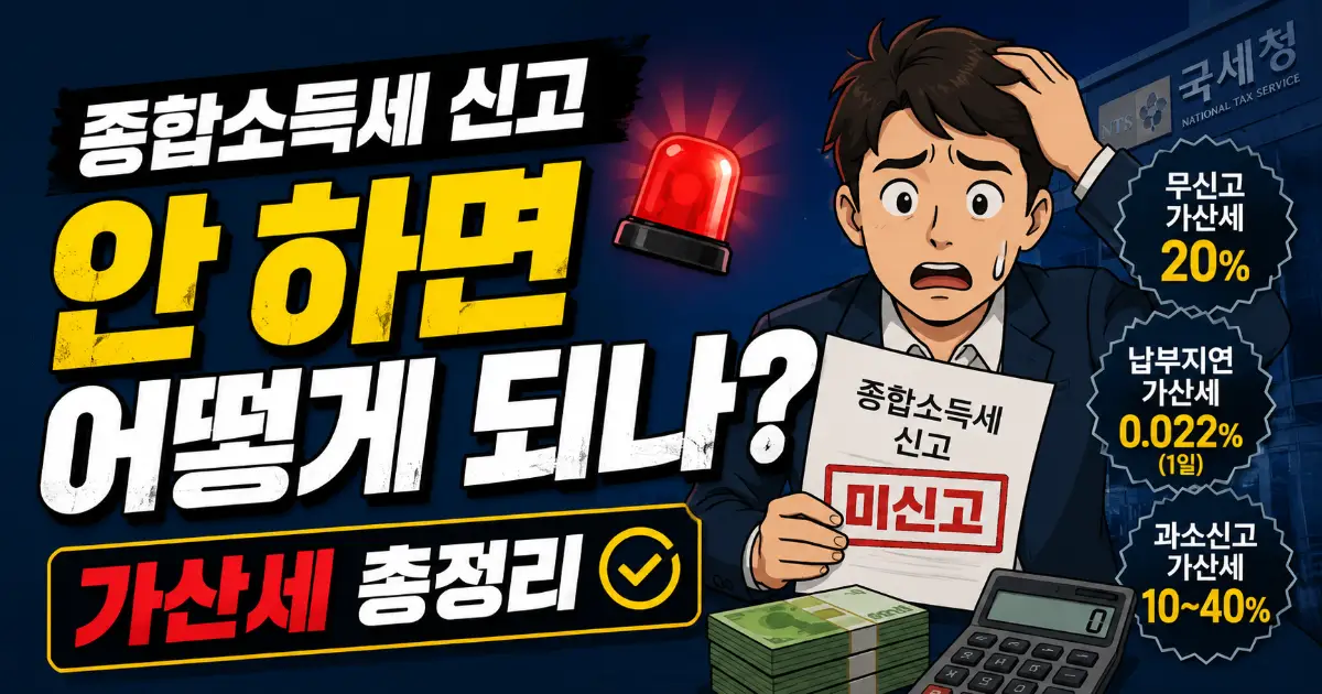 기한 내에 종합소득세 신고 안 하면 발생하는 가산세 폭탄의 위험성