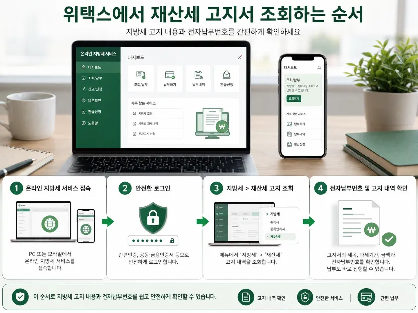 재산세 고지서 위택스 조회 방법